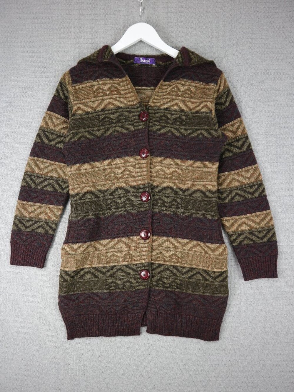 Oster Vintage Knit Buttoned Down Cardigan Sweater Womens
